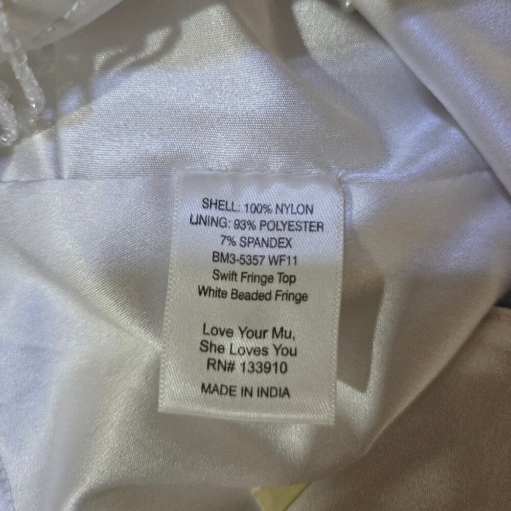 NWOT Show Me Your Mumu Swift Fringe Top In white Size XXS - Picture 8 of 9